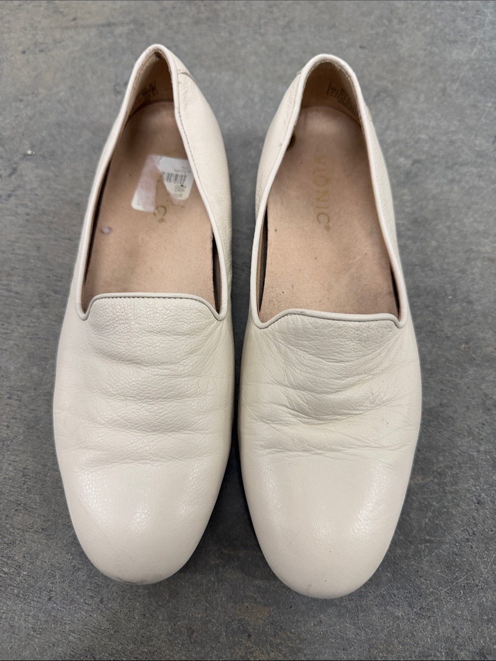 Vionic Cream Leather Slip-On Loafers for Women